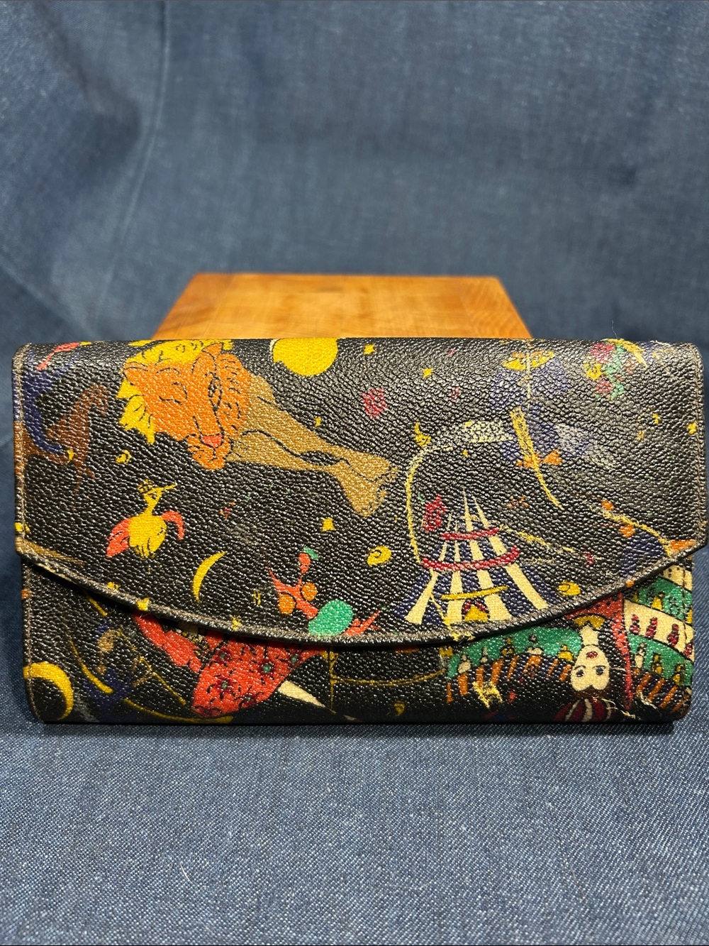 Piero Guidi circus leather trifold wallet